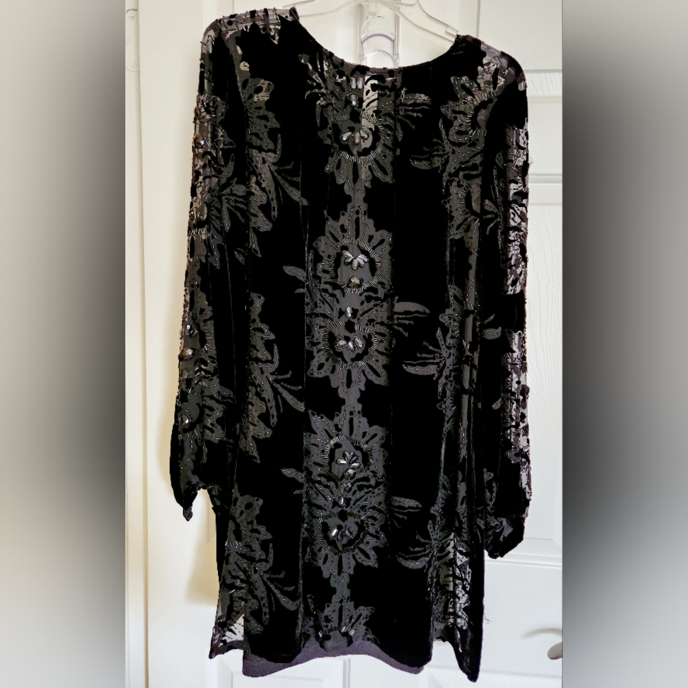 CASHE Emblished Velvet Dress Size 8 - Picture 3 of 12